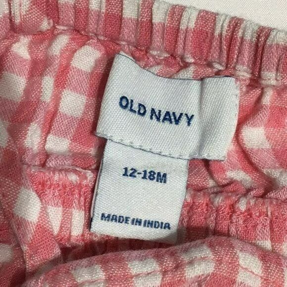 Old Navy Pink Gingham Embroidered Dress 12-18M - Picture 5 of 8